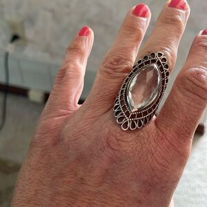New Sterling Austrian crystal ring